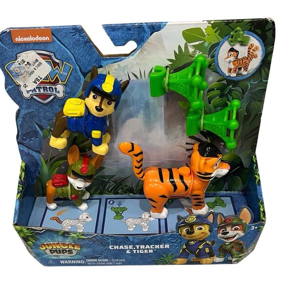 Spin Master Nickelodeon Paw Patrol Jungle Pups Chase Tracker, And Tiger NIB - Picture 1 of 6
